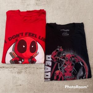 Bundle of 2 Marvel Deadpool Men’s T-Shirts Size Large
